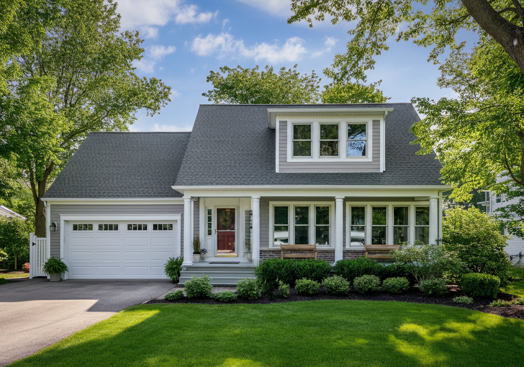 A 1950's bungalow home with attached two car garage in Commerce Township Michigan